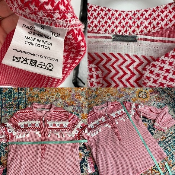 Dodo Bar Or Nathaniel top Tassel‎ Grommet Blouse Valentines Day - Picture 15 of 16